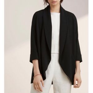 ARITZIA Wilfred Chevalier Open Front Cocoon Blazer Jacket 3/4 Sleeves Black 6